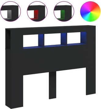 vidaXL Led Headboard Black 140x18.5x103.5 cm Engineered Wood Vidaxl