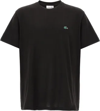 Lacoste Logo Patch T Shirt Nero-Uomo
