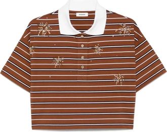 Sandro Polo crop a righe - Marrone