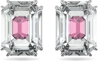 Swarovski Chroma Octagon Roze Kristallen Oorbellen - Dames - Oorbellen - Veelkleurig - ONE Size - Accessoires