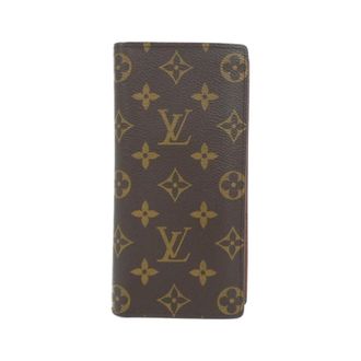 Louis Vuitton Marron Coated Canvas Long Wallet (Bi-Fold) (Pre-Owned)