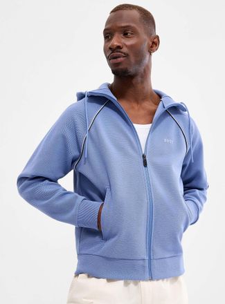 BOSS Mens Saggy piqu&eacute; knit zipped hoodie