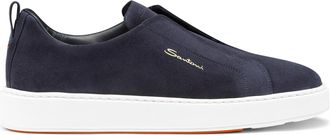 Santoni Suede Slip-On Sneakers