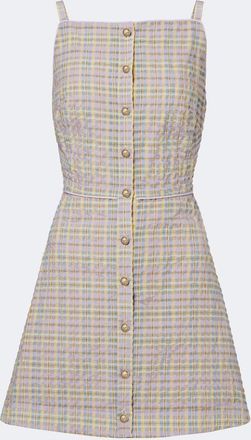 Markarian Skye plaid seersucker minidress