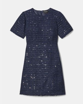 Kate Spade New York Womens Tweed Dress - Dark Blue - Size 16 UK