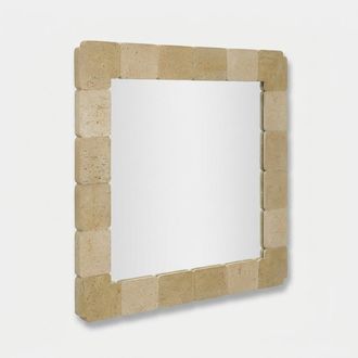 Mauro Ferretti Specchio Da Parete Quadrato Effetto Pietra 90x90 Stone Mosaic Square
