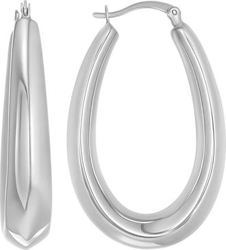 Candela Jewelry Sterling Silver Oval Hoop Earrings at Nordstrom Rack