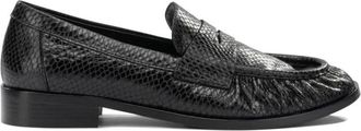 Strategia Leren loafers met reli&euml;f - Dames - Loafers - Zwart - 41 EU - Leer - Schoenen
