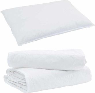 vidaXL Juego De Edred&oacute;n Con Almohada 2 Pcs Blanco 135 X 220 Cm Plumas Vidaxl