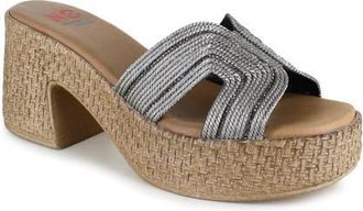 National Comfort Cornella Platform Slide Sandal in Lead Fabric at Nordstrom, Size 10Us