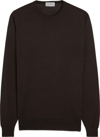 John Smedley Cherwell Merino Wool Jumper - Dark Brown - M