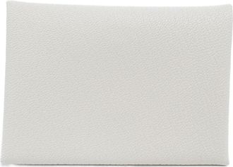 Herm&egrave;s White Chevre Leather Coin Purse/Coin Case (Pre-Owned)