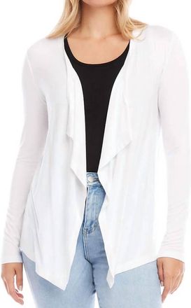 Karen Kane Poppy Open-Front Cardigan In Off White