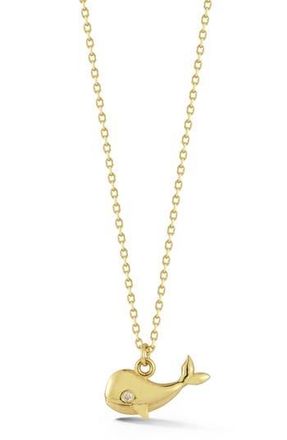 Ember Fine Jewelry 14K Yellow Gold Diamond Whale Pendant Necklace - 0.01ct. at Nordstrom Rack