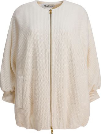 Max Mara Womens White Cashmere Jacket - Ivory Wool - Size EU 42 (Womens)