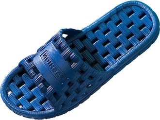 Generic 2026 Mens Slippers Couples Men Shower Room Home Non Slip Breathable Massage Soft Sole Quick Drying Slipper Comfortable Flat Shoes (Blue, 8.5)