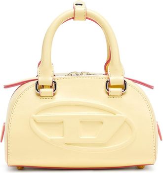 Diesel 1DR Dome-Leather Small bowling bag - Crossbody Bags - Woman - Yellow