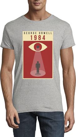 Generic George Orwell Animal Farm Pig Poster All Animals are Equal Mens Crew Neck T-Shirt Gray Medium