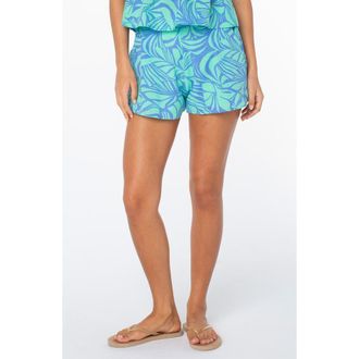 Roxy Midnight Avenue Floral Shorts in Cornflower at Nordstrom, Size X-Large