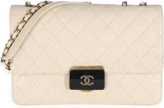 Chanel Cream Quilted Leather Shoulder Bag
