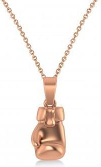 Allurez Boxing Glove Charm Mens Pendant Necklace 14K Rose Gold