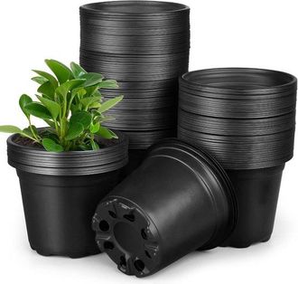No Brand 100 Macetas De Pl&aacute;stico Para Plantas - Macetas Ligeras De 10 Cm - Macetas Para Pl&aacute;ntulas - Contenedores Para El Cultivo De Flores (10 Cm X 8,5 Cm)