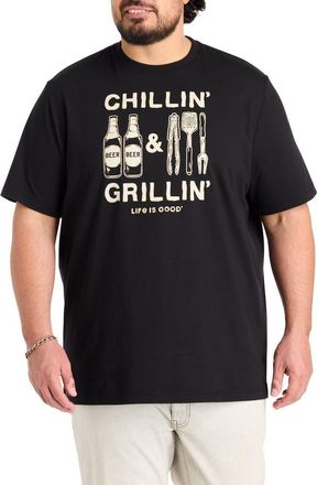 Life is good Big & Tall Chillin And Grillin Graphic Tee in Black at Nordstrom, Size Xxx-Large