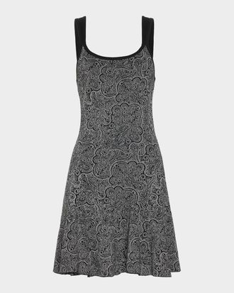 Ramy Brook Lidia Sleeveless Metallic Sweater Mini Dress