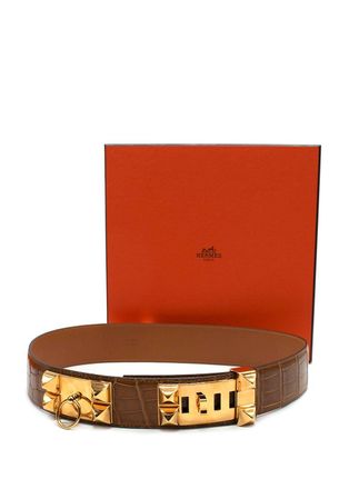 Hermès Hermès Medor Collier de Chien Belt in Crocodile Leather Full length 97cms