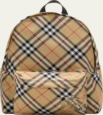 Burberry Mens Essential Check Backpack