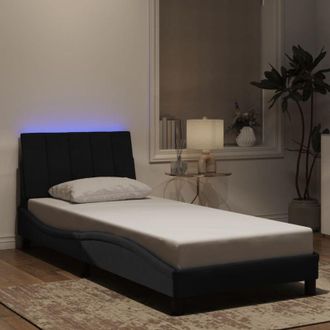 vidaXL Estructura De Cama Con Luces Led Terciopelo Negro 80x200 Cm Vidaxl