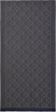 Calvin Klein Tonal Aop Jcq Lw Sjaal - Heren - Wintersjaals - Blauw - ONE Size - Wol - Accessoires