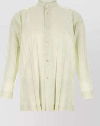 Homme Pliss&eacute; Issey Miyake pleated long-sleeve shirt