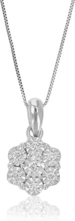 Vir Jewels 1/10 cttw Lab Grown Diamond Composite Pendant Necklace in Sterling Silver with Chain For Women