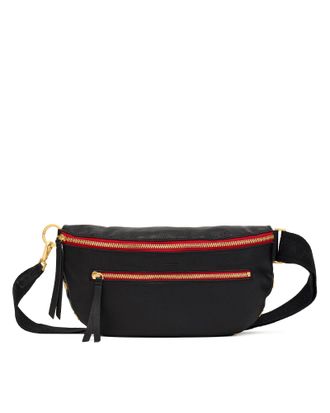 Hammitt Hammitt Charles Crossbody Black Brushed Gold Red Zip Lrg