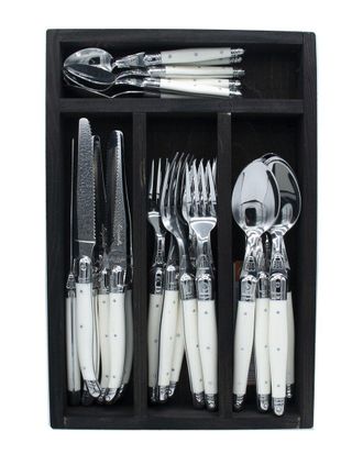Jean Dubost Dnu Own Jean Dubost 24Pc Flatware Set In Black Tray