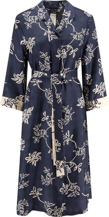 Max Mara Timeo Kaftan Silk Dress With Floral Print
