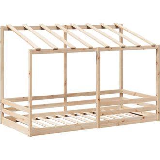 vidaXL Cama Infantil Con Techo Madera Maciza Pino Blanca 80x200 Cm Vidaxl