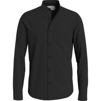 Calvin Klein Zwarte Essential Slim Fit Overhemd - Heren - Casual Overhemden - Zwart - XL - Katoen - Overhemden