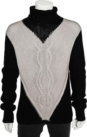 Emporio Armani Monochrome Cable Knit Turtleneck Sweater