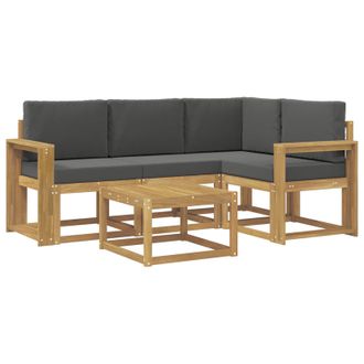 vidaXL Conjunto De Sof&aacute;s De Exterior 5 Pcs Blanco Y Antracita Vidaxl