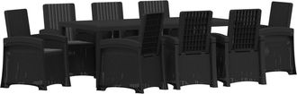 vidaXL Conjunto De Comedor De Jard&iacute;n 9 Uds. Gris Antracita Pp Vidaxl