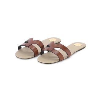 Saint Laurent Sliders, female, Brown, Size: 8 US Flat Sandals
