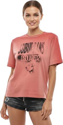 Dsquared2 Red Graphic Crew Neck T-Shirt