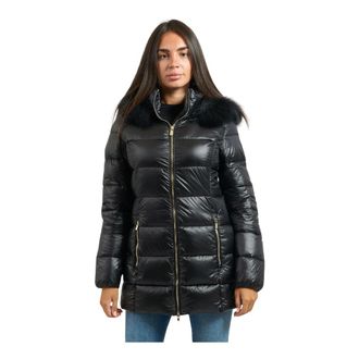 Yes-Zee YES Zee, Jassen, Dames, Zwart, M, Nylon, Gewatteerde Jas met Riem