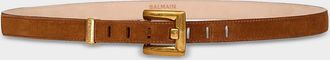 Balmain Anthem Narrow Suede Leather Belt