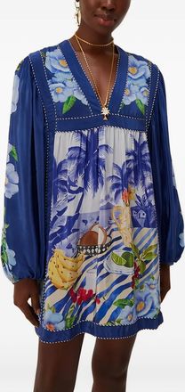 Farm Rio Mini-jurk met V-hals - Blauw