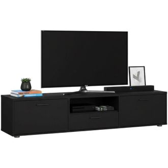Dmora Mobile porta tv Harmonie, Credenza da soggiorno, Armadio basso per tv, Base parete attrezzata, 177x40 h38 cm, Nero - Dmora