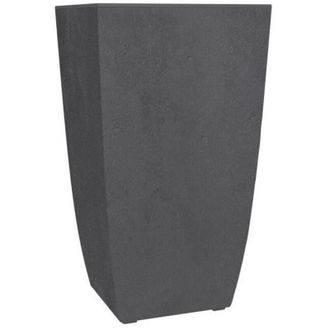Eda Maceta para flores - DIVA BASALT - Gris antracita - Cuadrada alta - 42 L - 43,5 x 43,5 x H.78,2 cm - EDA - Cubeta interior extraíble
