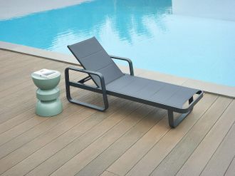 Vente-Unique Lettino prendisole in alluminio e textilene - Antracite - KILA di MYLIA